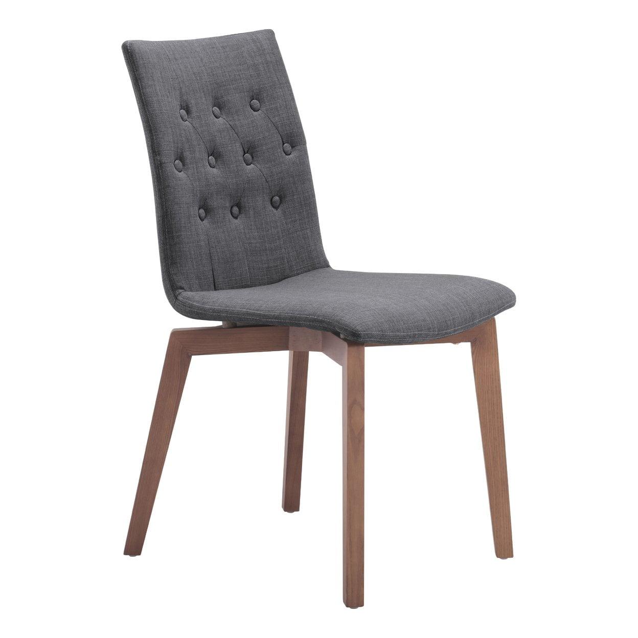 Graphite Upholstered Rubberwood Dining Chair Set of 2