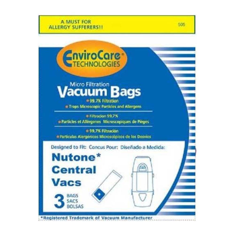 EnviroCare Replacement Micro Filtration Vacuum Cleaner Dust Bags made to fit Nutone Central Vacuums 3 Pack