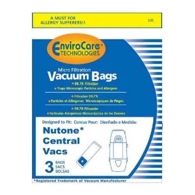 EnviroCare Replacement Micro Filtration Vacuum Cleaner Dust Bags made to fit Nutone Central Vacuums 3 Pack