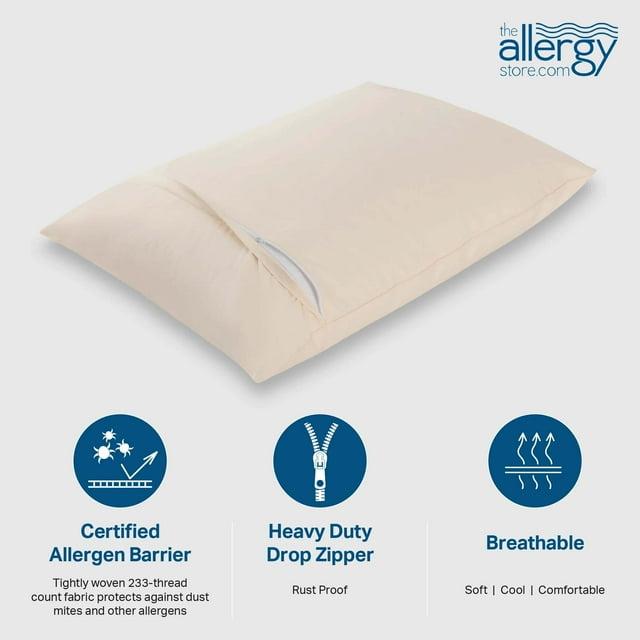 Cotton Zippered Pillow Protector, Blocks Dust Mites, Pollen, Pet Dander & Other Irritants