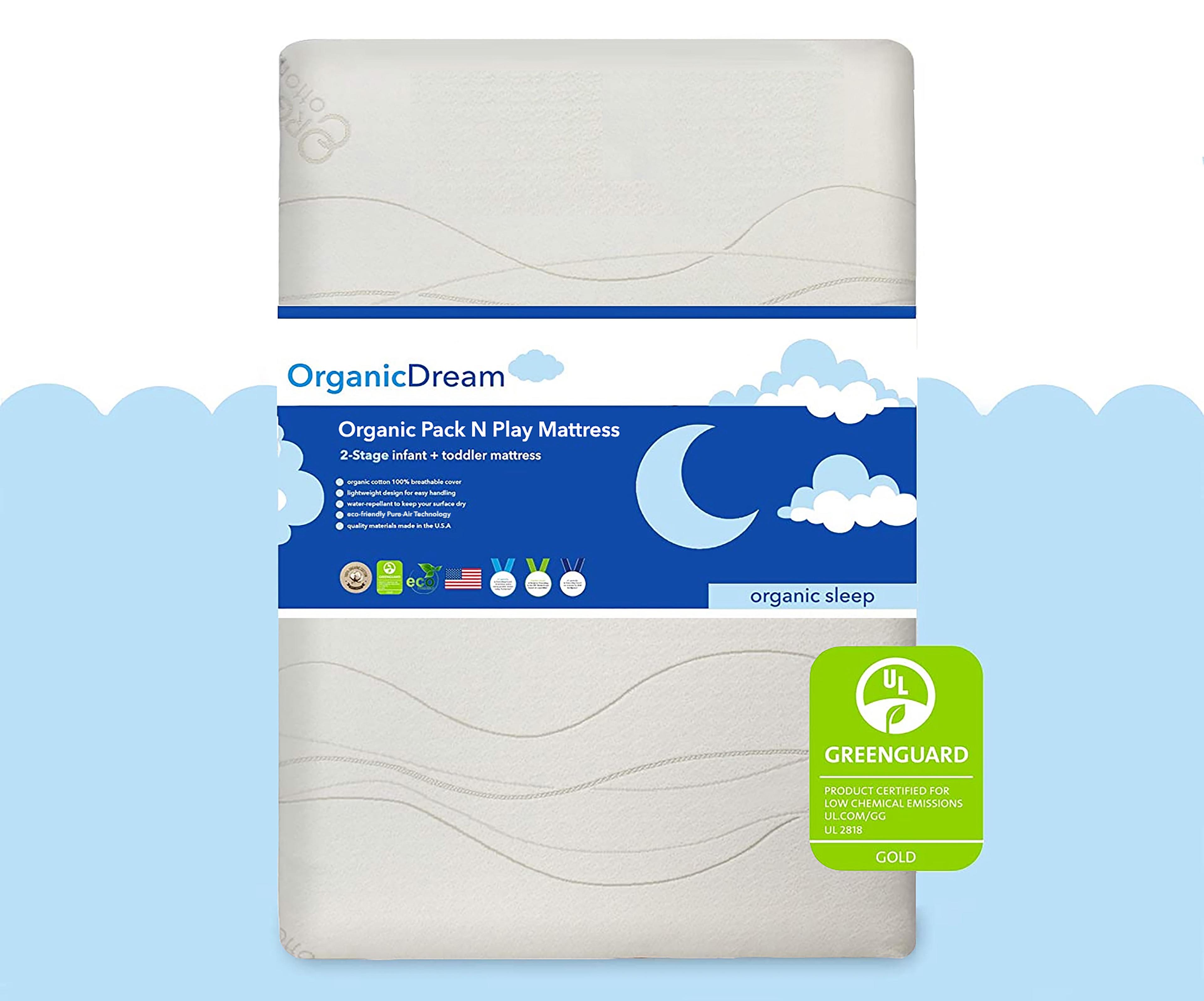 Organic Dream Greenguard Gold Certified 2 Stage Standard Crib/Toddler Rectangle Mattress