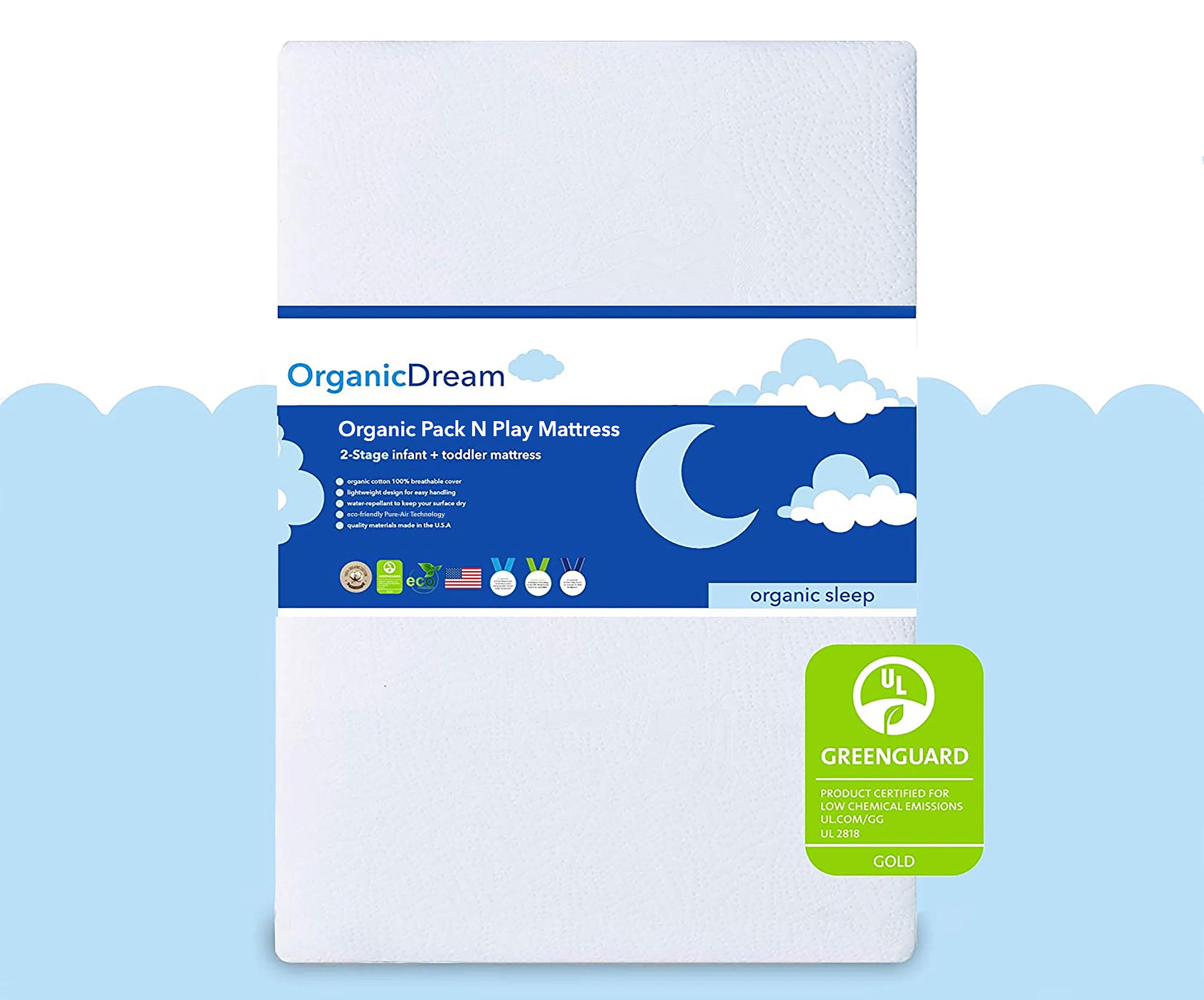 Organic Dream Greenguard Gold Certified 2 Stage Standard Crib/Toddler Rectangle Mattress