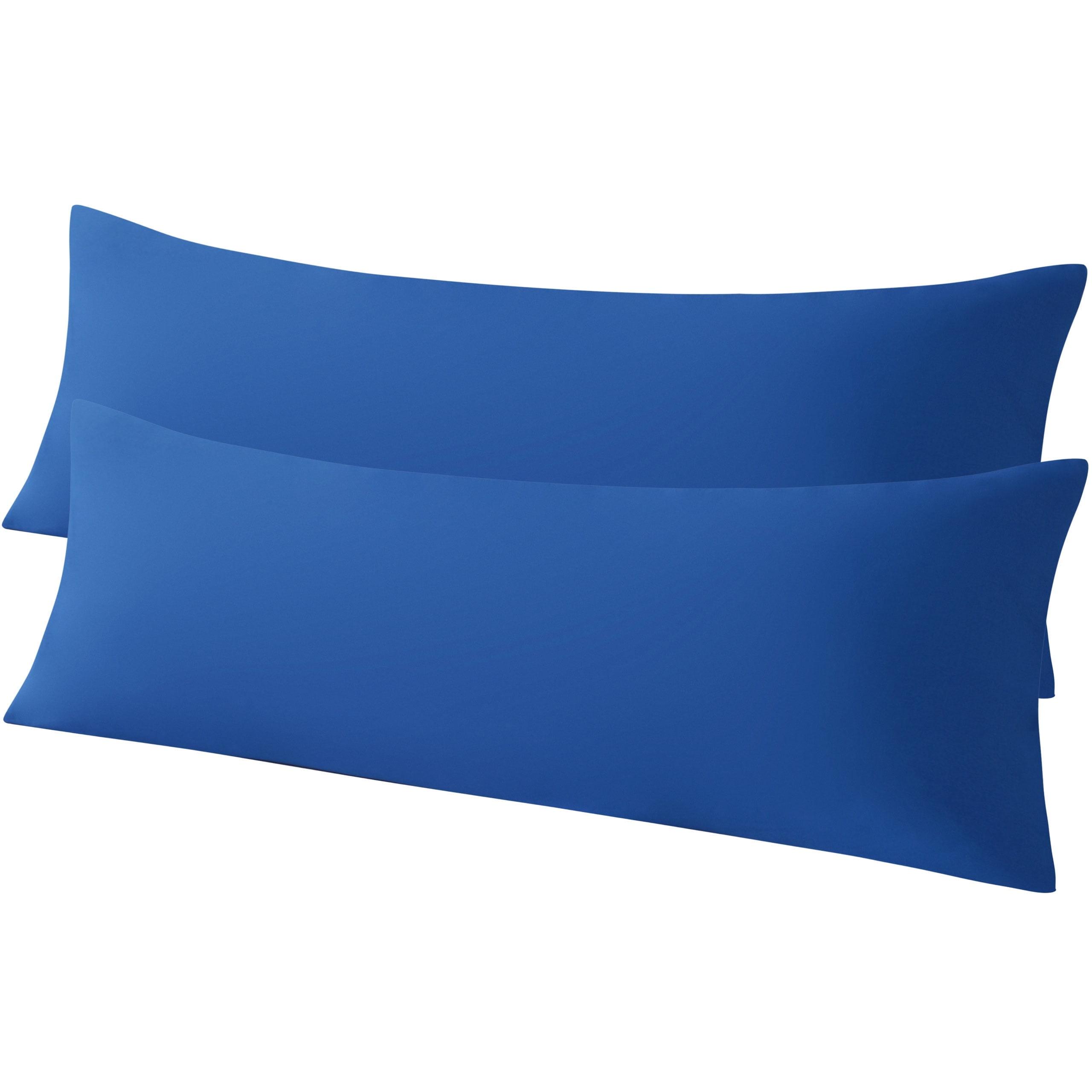 2 Pack Brushed Microfiber Body Pillowcases, Super Soft Body Pillow Cover with Envelope Closure, 20x54 Inches, Royal Blue - NTBAY