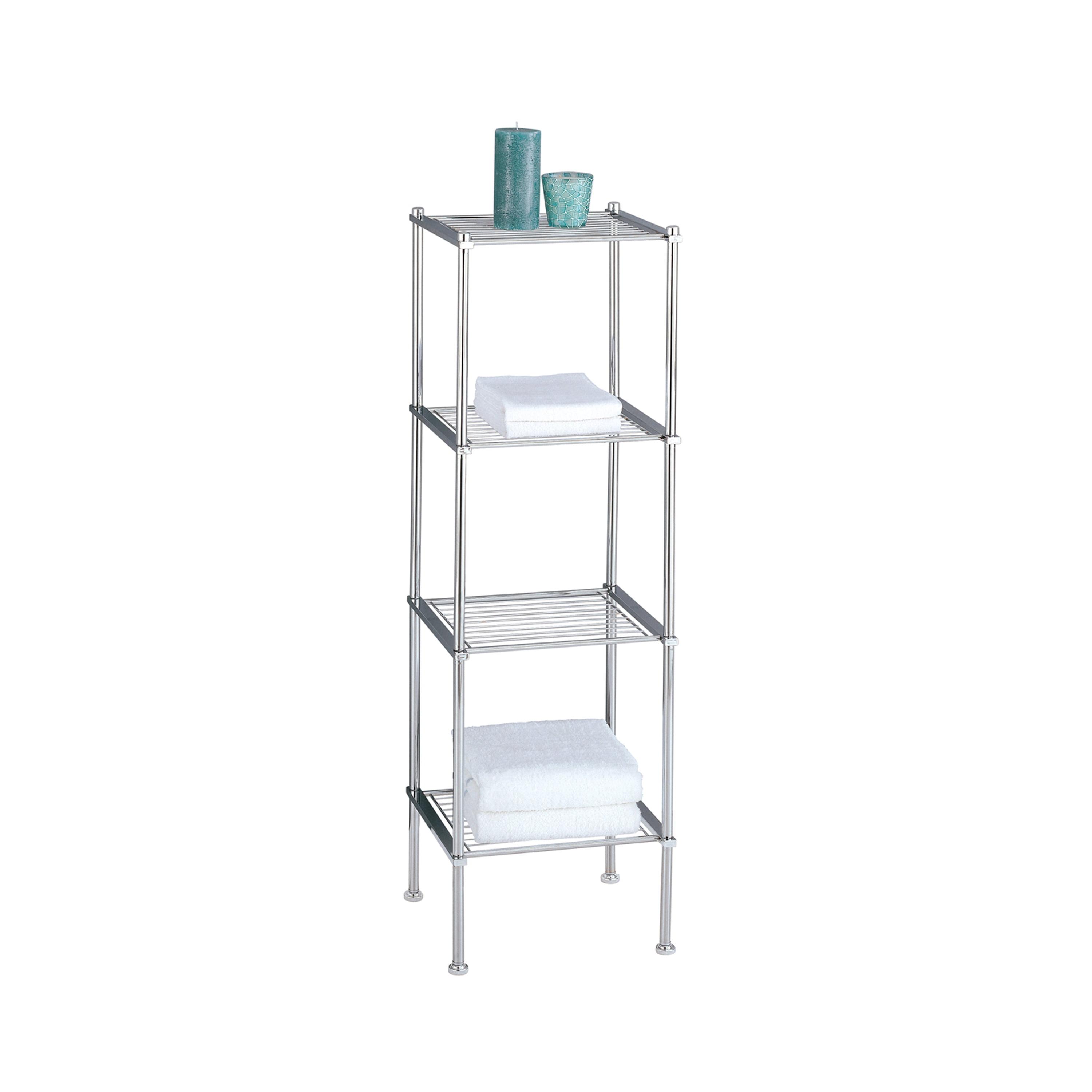 Chrome 4-Tier Freestanding Bathroom Shelf