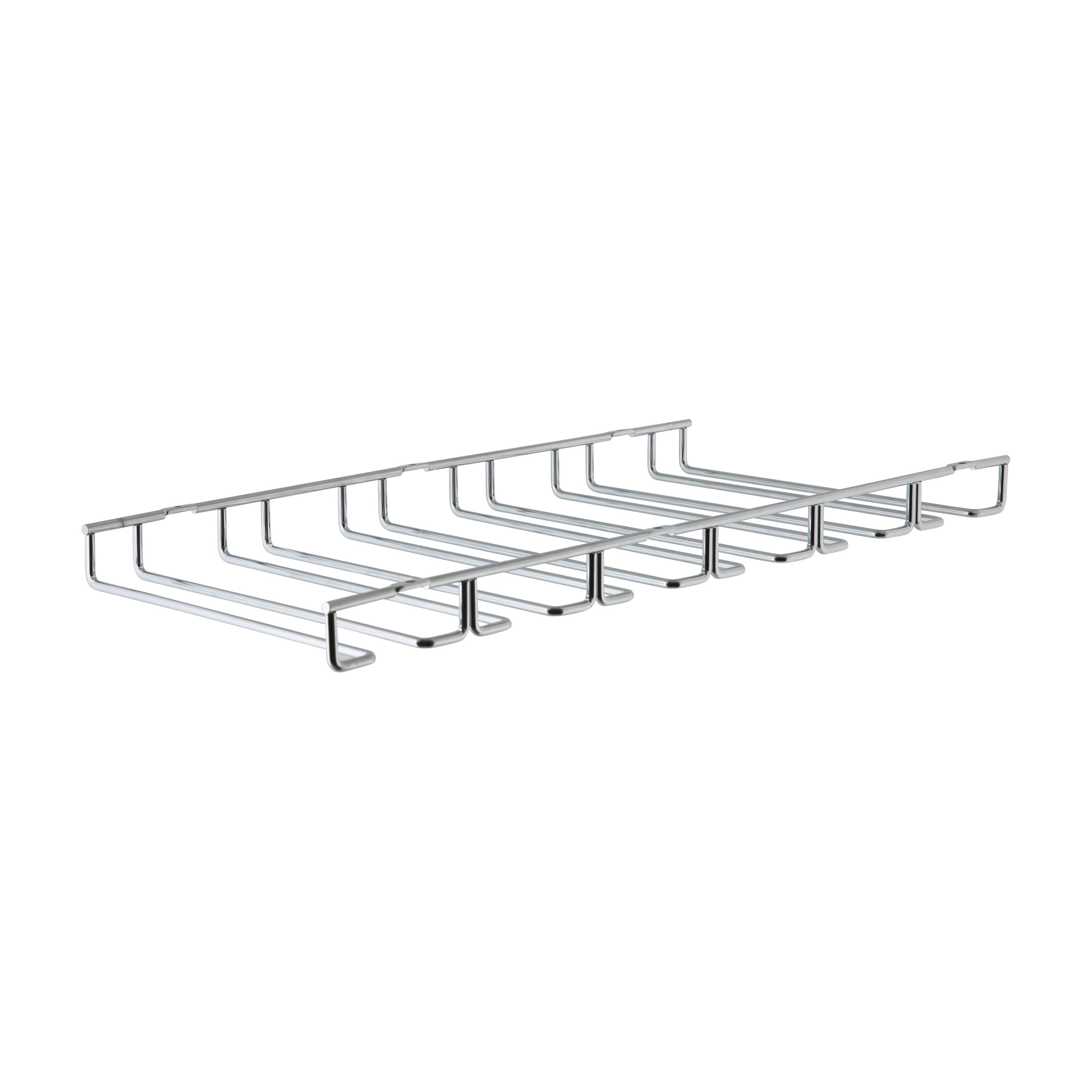 Chrome Under-Cabinet Stemware Rack for 18 Glasses