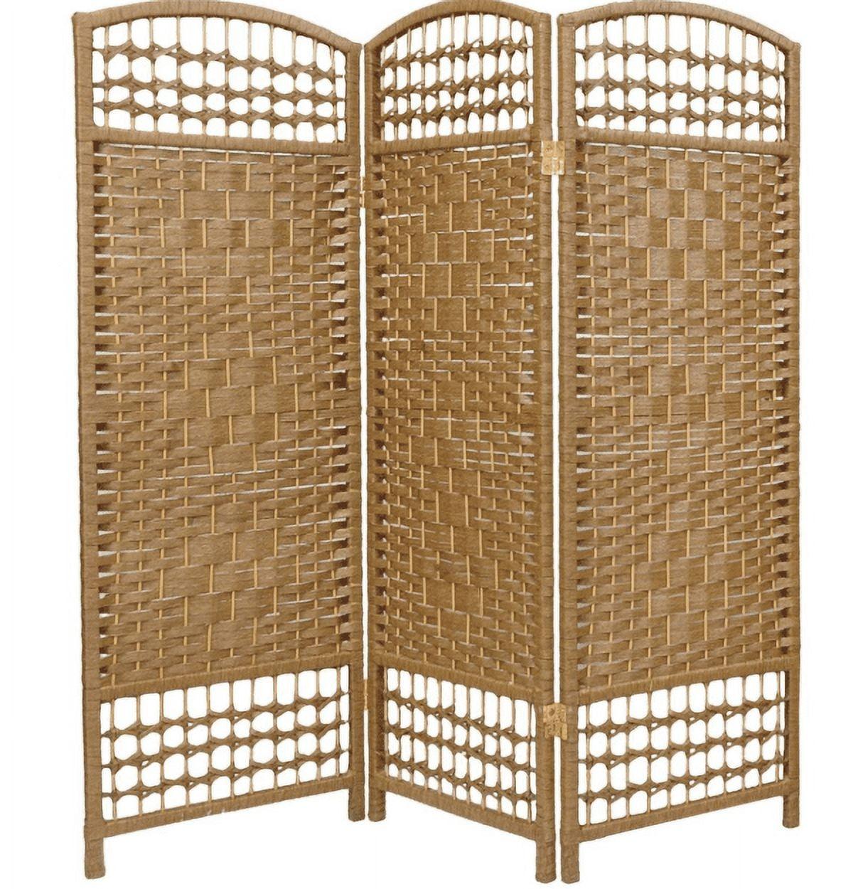 4 ft. Tall Fiber Weave Room Divider (3 Panels) - Oriental Furniture