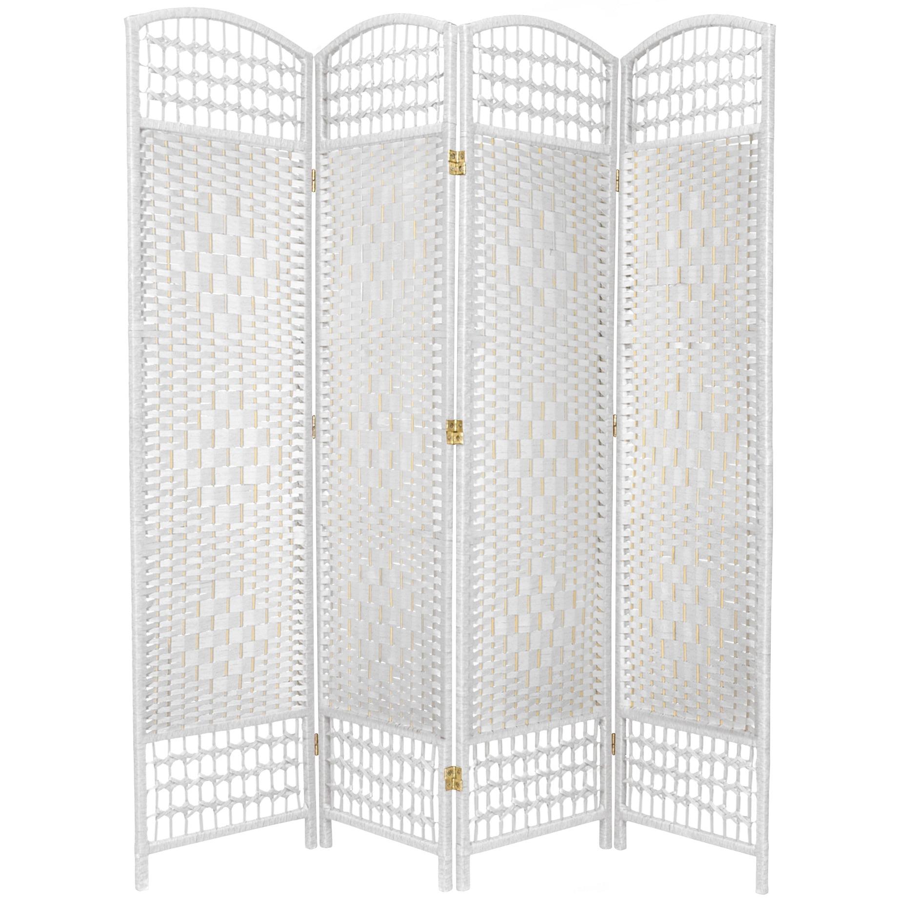 5 1/2 ft. Tall Fiber Weave Room Divider 4 Panels - Oriental Furniture