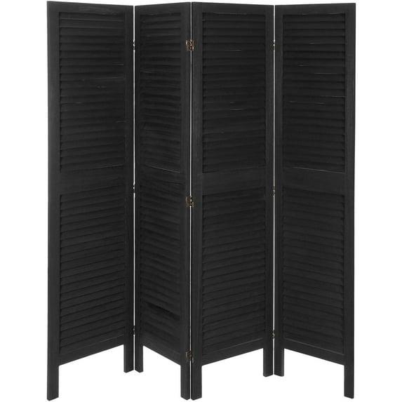 Oriental Furniture 5 1/2 ft. Tall Venetian Room Divider - 4 Panel - Black
