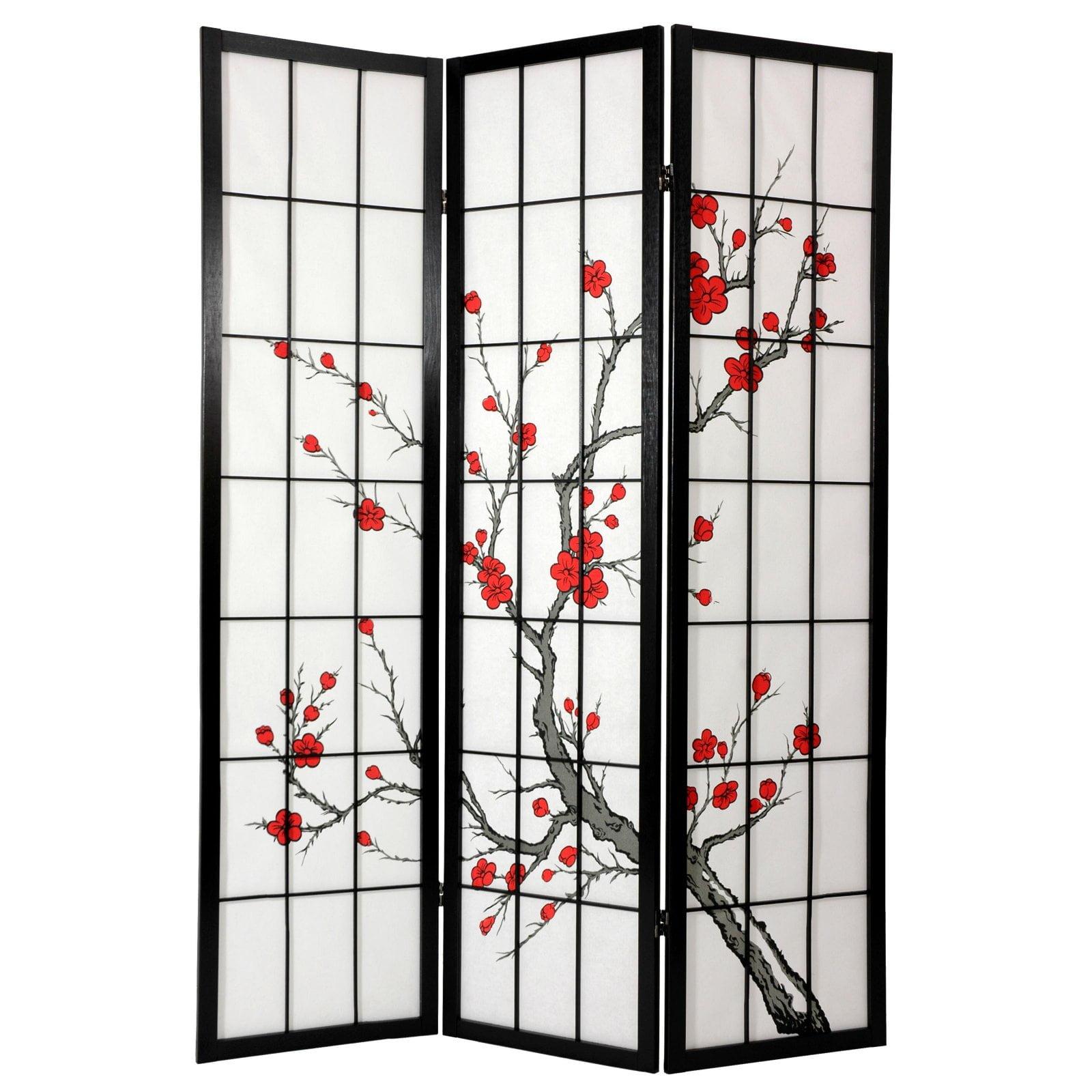 Oriental Furniture 6' Tall Blossom Shoji Screen