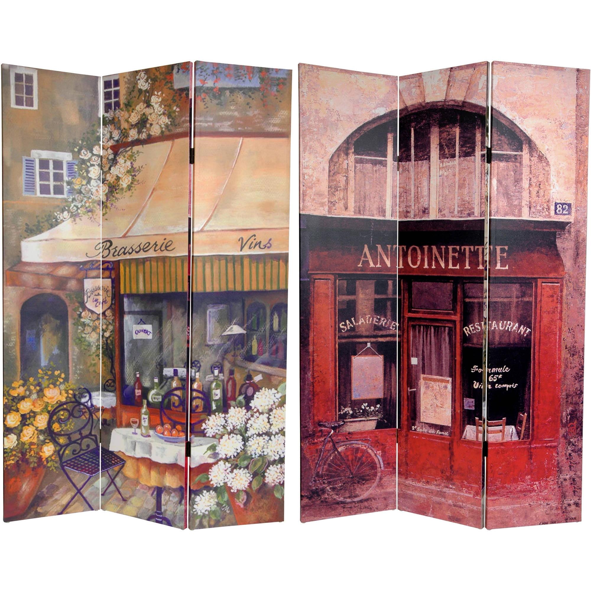 6 ft. Double-Sided Brasserie Canvas Room Divider