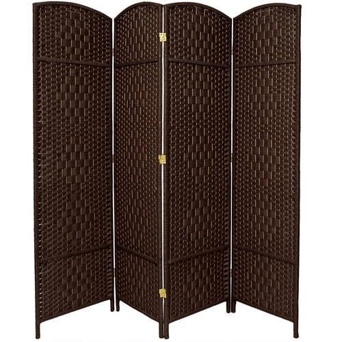 Traditional Dark Mocha 71" Diamond Weave Folding Room Divider