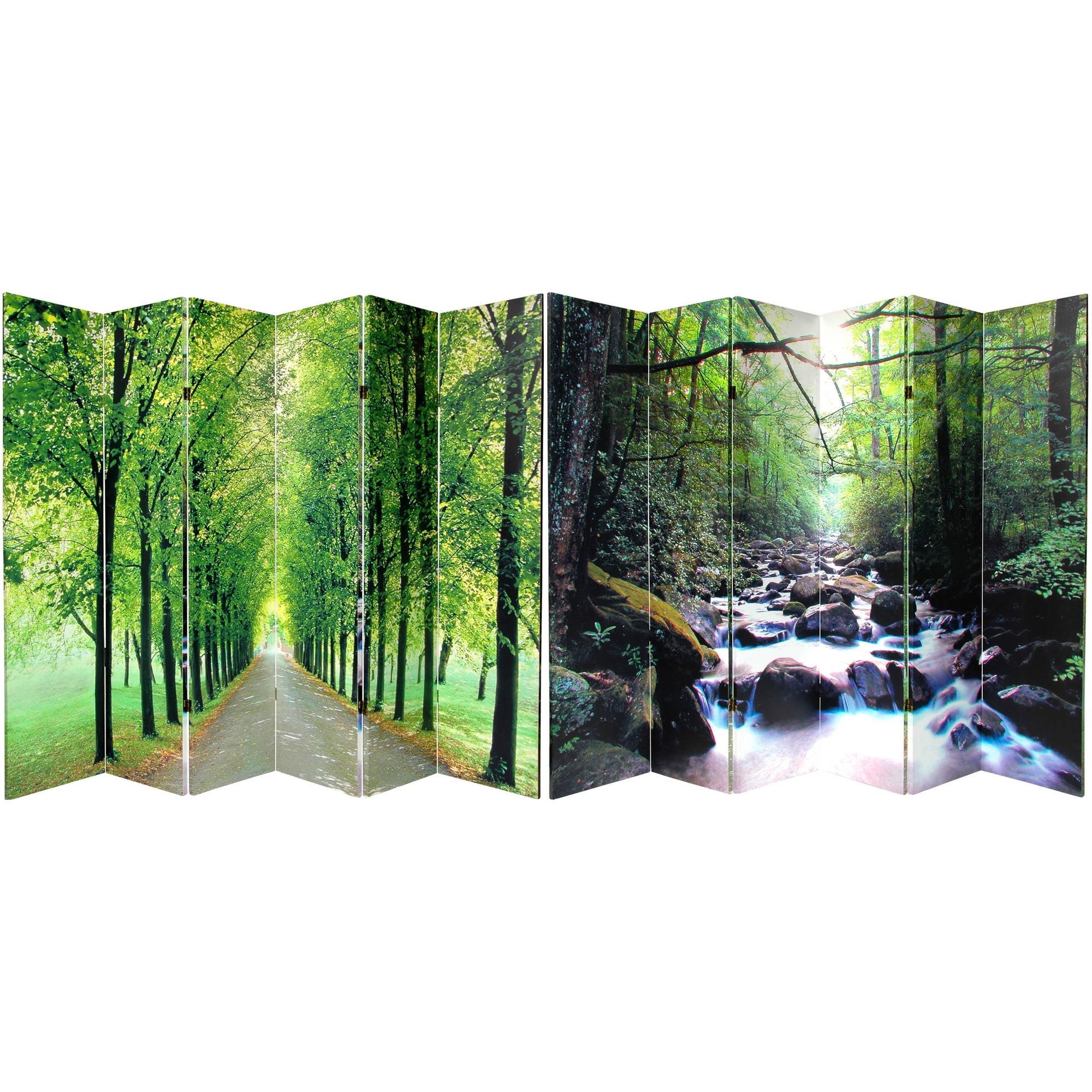 Path of Life 6-Panel Double Sided Canvas Room Divider