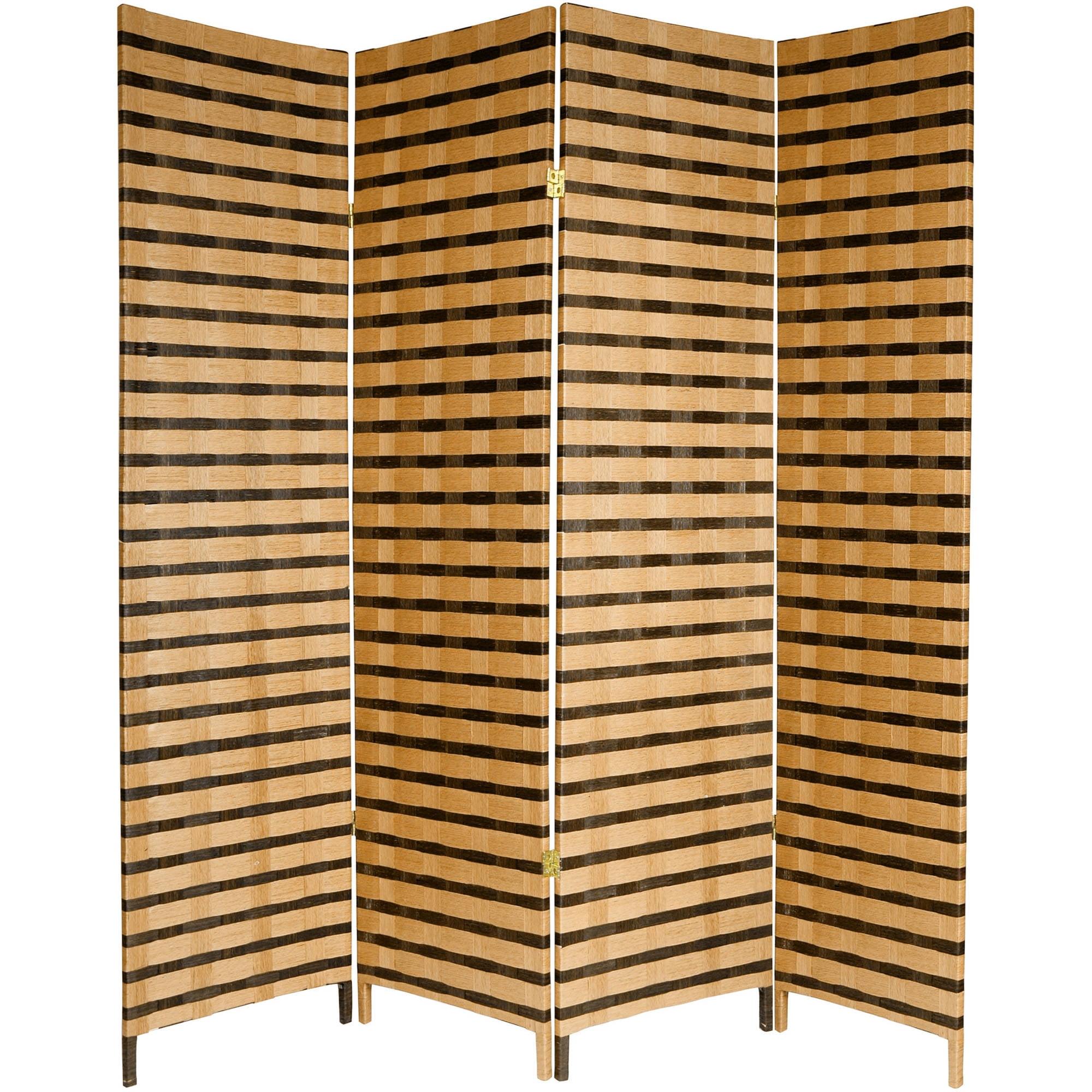 Oriental Furniture 6 ft. Tall Two Tone Natural Fiber Room Divider