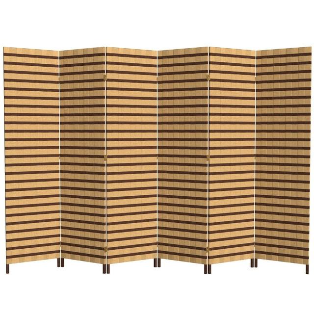 Oriental Furniture 6 ft. Tall Two Tone Natural Fiber Room Divider