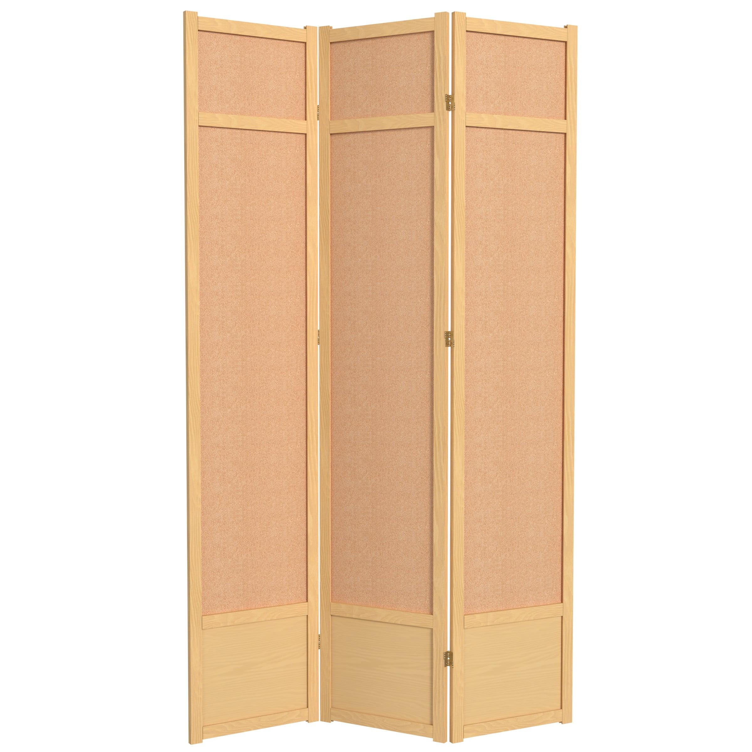Oriental Furniture 7 Ft Tall Jute Shoji Screen, natural, 3 panel