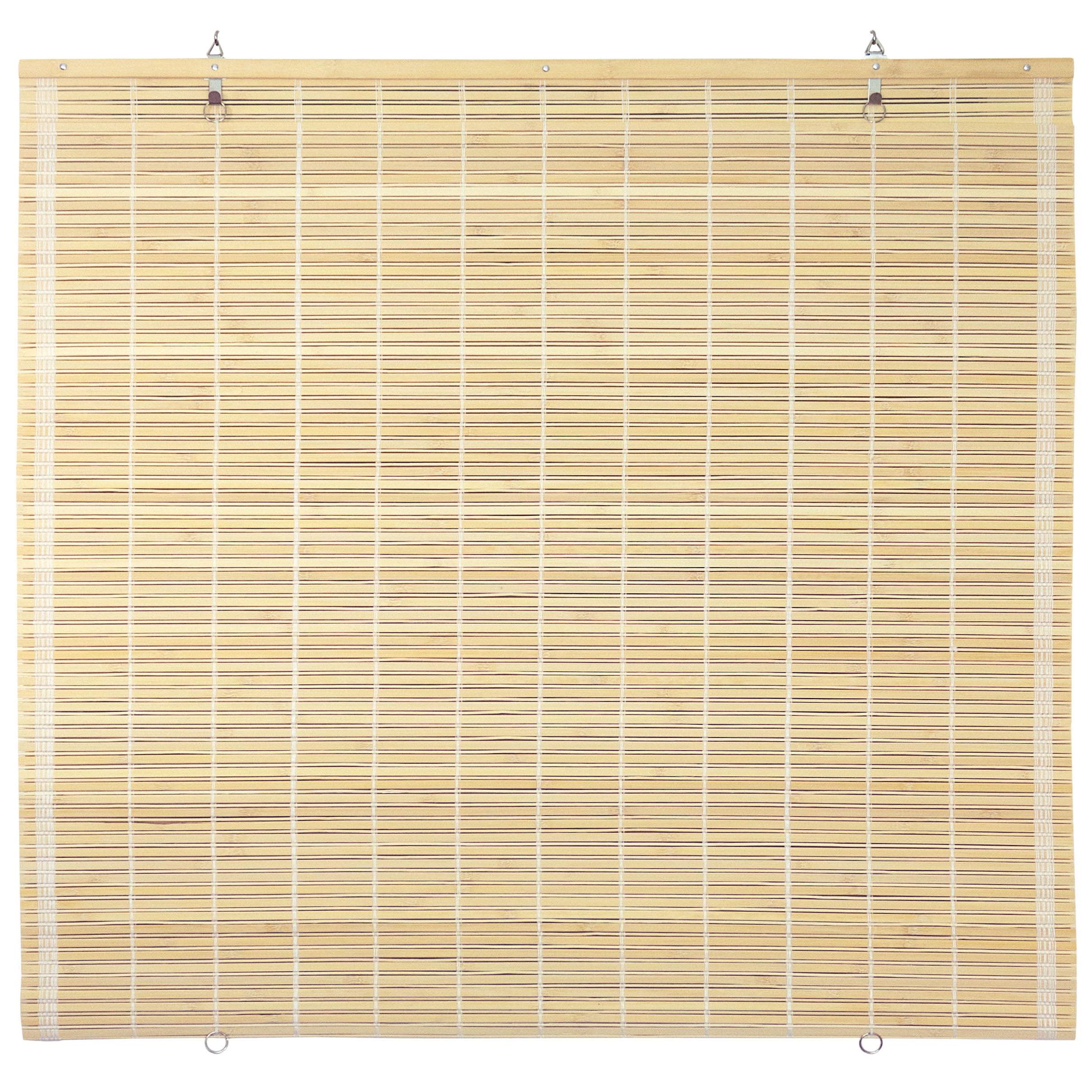 Oriental Furniture Cordless Light Filtering Bamboo Roman Window Shades, Beige, 2" x 24"