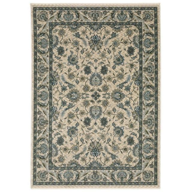Oriental Weavers Aberdeen 070I1 Beige/ Blue Indoor Area Rug - 5'3" x 7'6"
