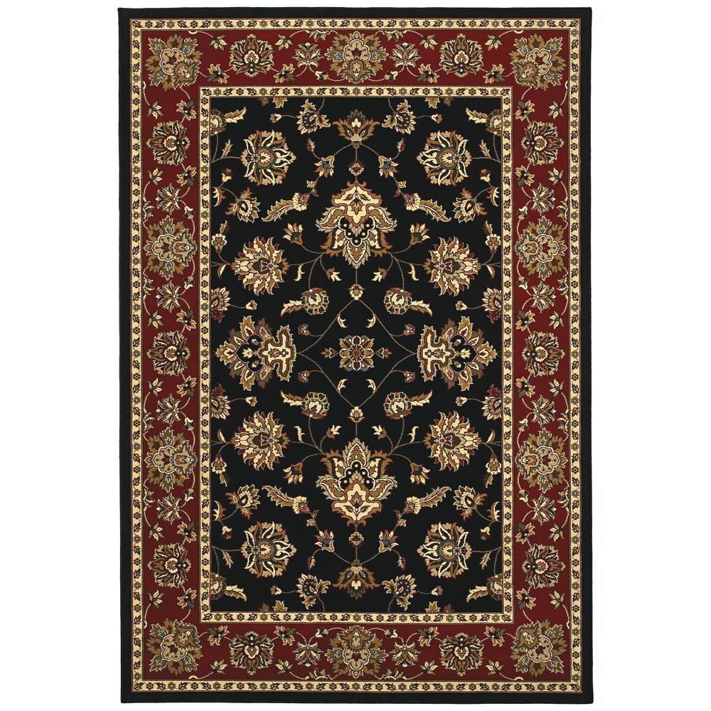 Oriental Weavers Ariana Area Rug - 623M3 - 6'7" x 9'6" - in Black/ Red - Vintage Inspired, Stain Resistant, Family and Pet Friendly , Dining, Living Room Rug