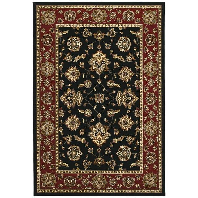 Oriental Weavers Ariana Area Rug - 623M3 - 6'7" x 9'6" - in Black/ Red - Vintage Inspired, Stain Resistant, Family and Pet Friendly , Dining, Living Room Rug