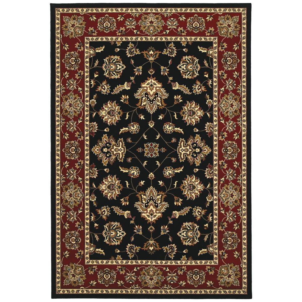 Oriental Weavers Ariana Area Rug - 623M3 - 6'7" x 9'6" - in Black/ Red - Vintage Inspired, Stain Resistant, Family and Pet Friendly , Dining, Living Room Rug