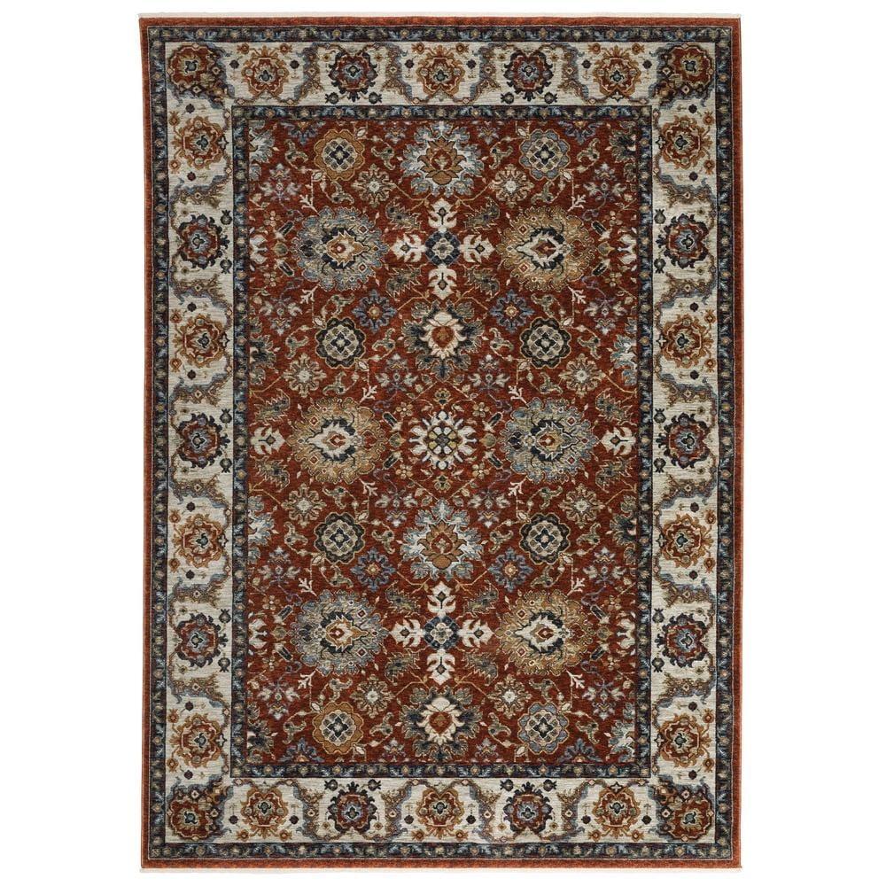 Oriental Weavers Aberdeen 562R1 Red/ Ivory Indoor Area Rug - 3'3" x 5'