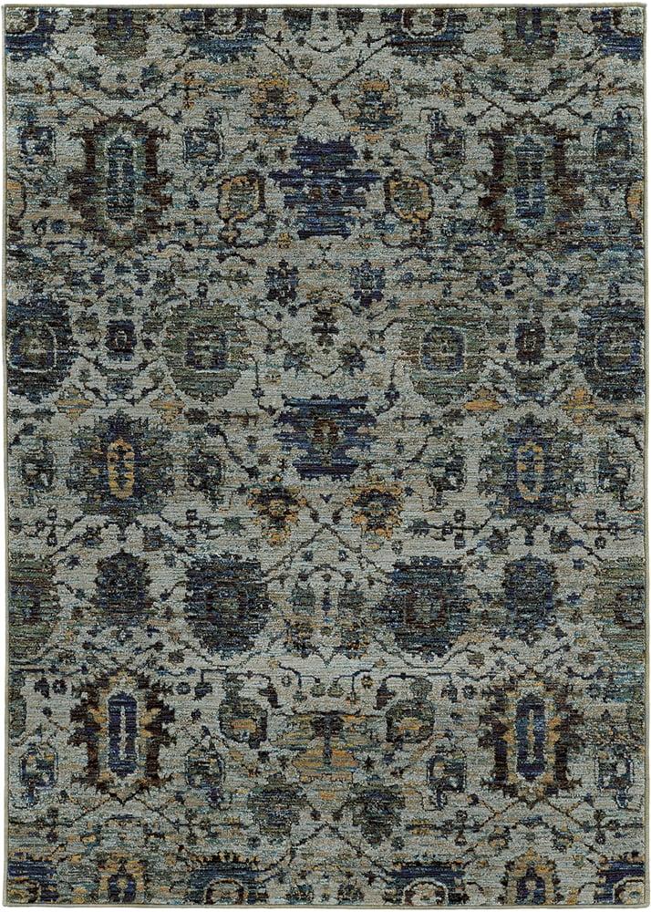 Luxurious Andorra Over-Dyed Blue Synthetic Area Rug, 63" x 87"