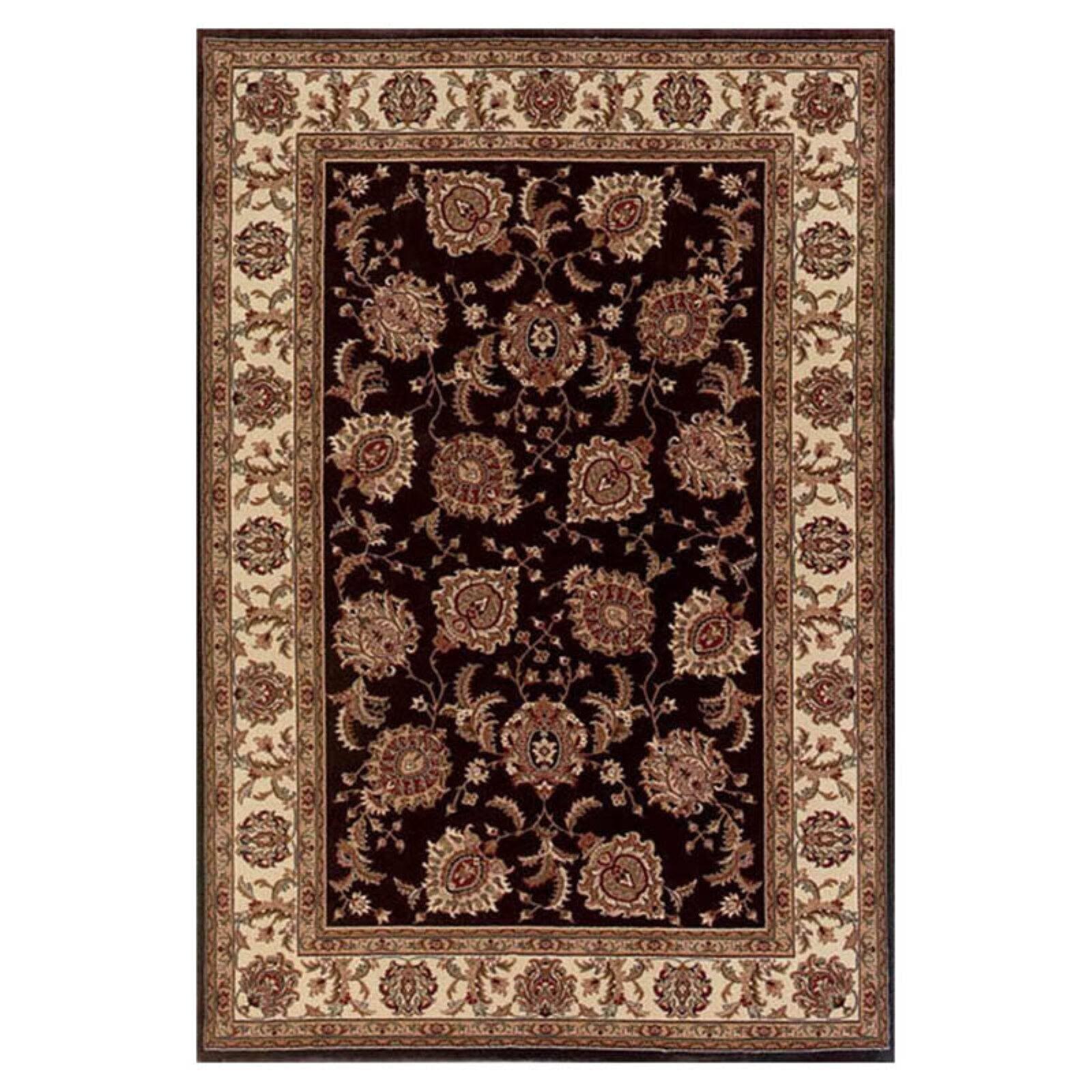 Ivory Oriental Hand-Knotted Round Synthetic Area Rug