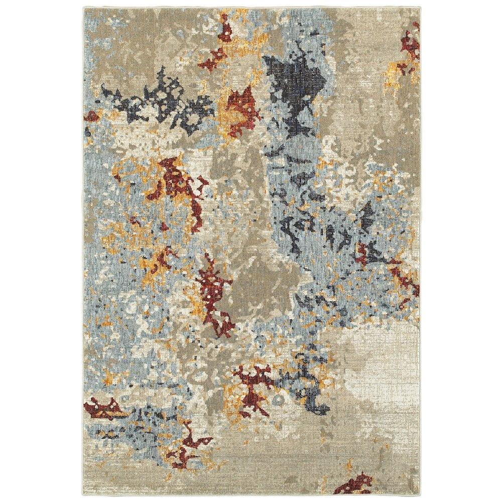 Evolution Blue Oriental Rectangular Synthetic Area Rug, 8' x 5'