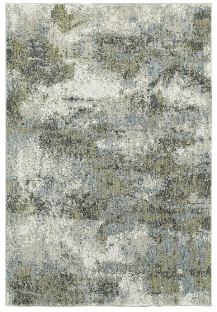 Blue Multi-Color Synthetic Oriental 6' x 9' Area Rug