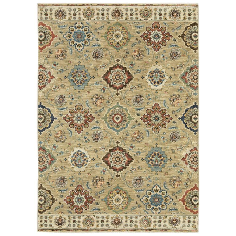 Francesca Beige Multicolor Floral Motif Area Rug