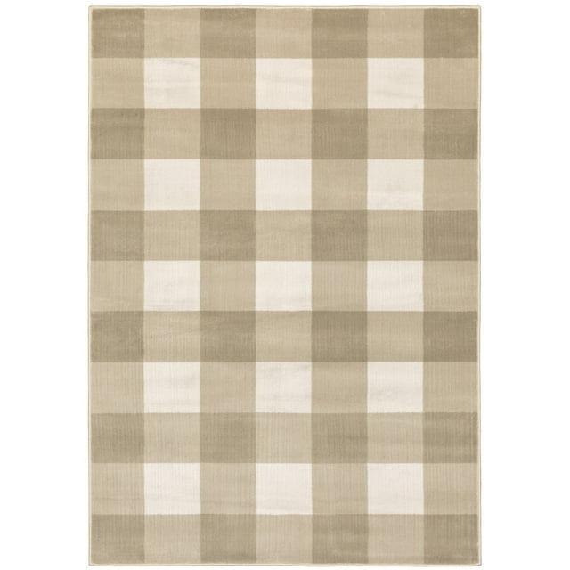 Oriental Weavers Georgia 678A0 Beige/ Ivory 6'7" X 9'2" Indoor Area Rug
