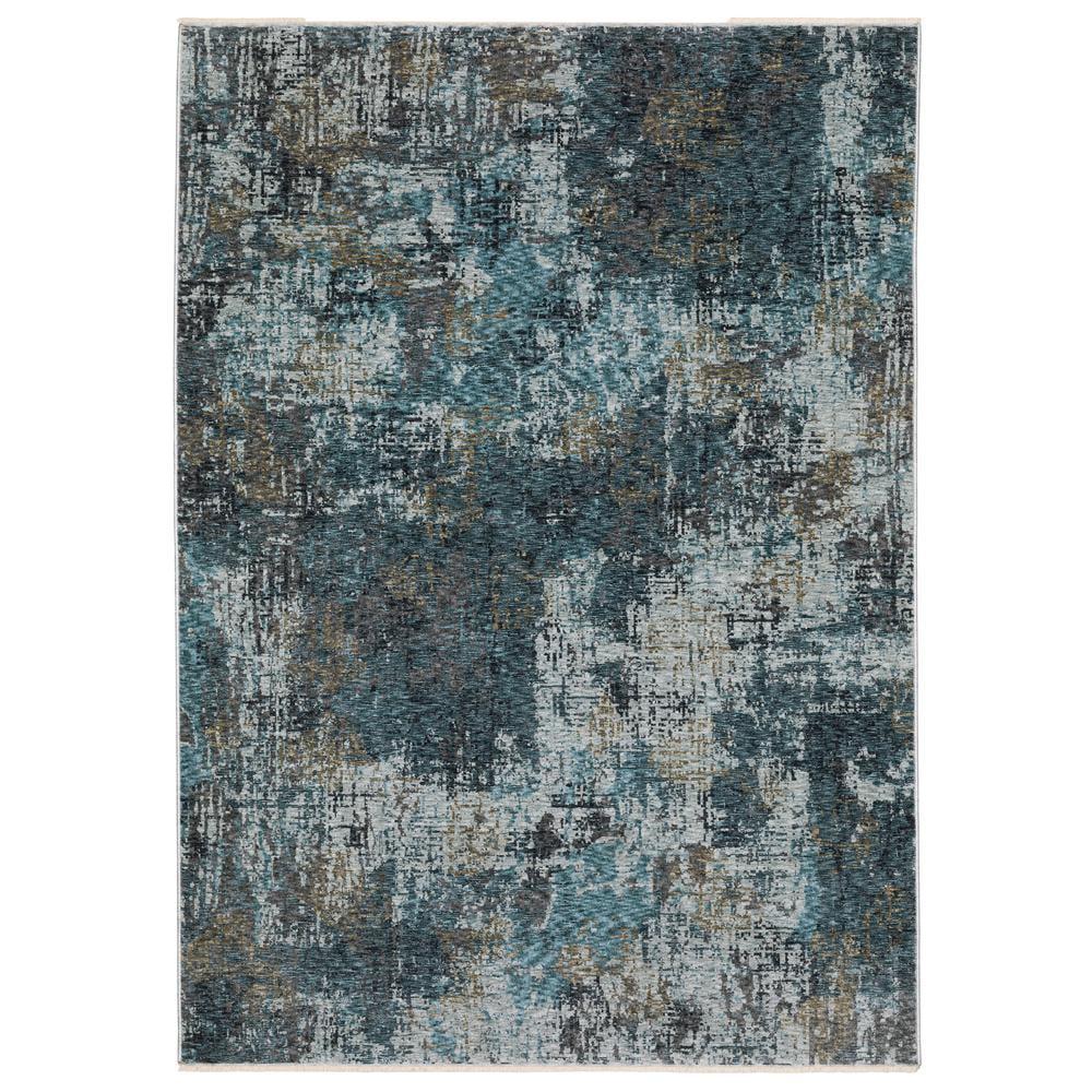 Hayden Blue and Beige Abstract 3'3" x 5' Area Rug