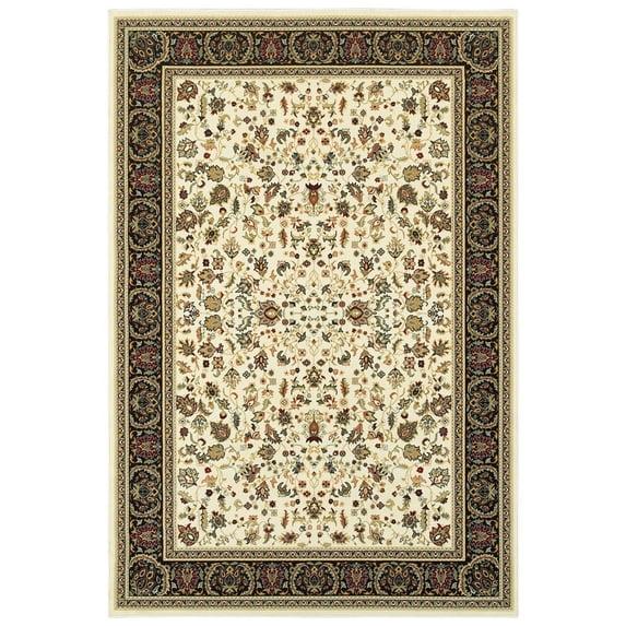 Oriental Weavers Kashan 108X1 Ivory/ Black 5'3" X 7'6" Indoor Area Rug