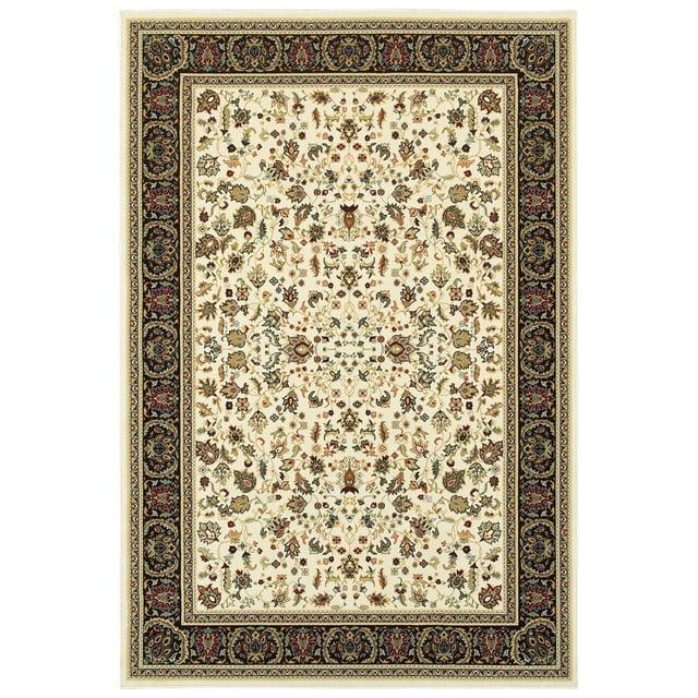 Oriental Weavers Kashan 108X1 Ivory/ Black 5'3" X 7'6" Indoor Area Rug