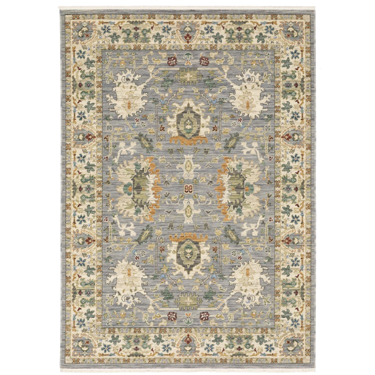 Oriental Weavers Lucca Wool Blend Area Rug - 2063L - 2' x 6' - in Grey/ Multi - Vintage Inspired, Wool Blend, Entryway, Hallway Runner Rug