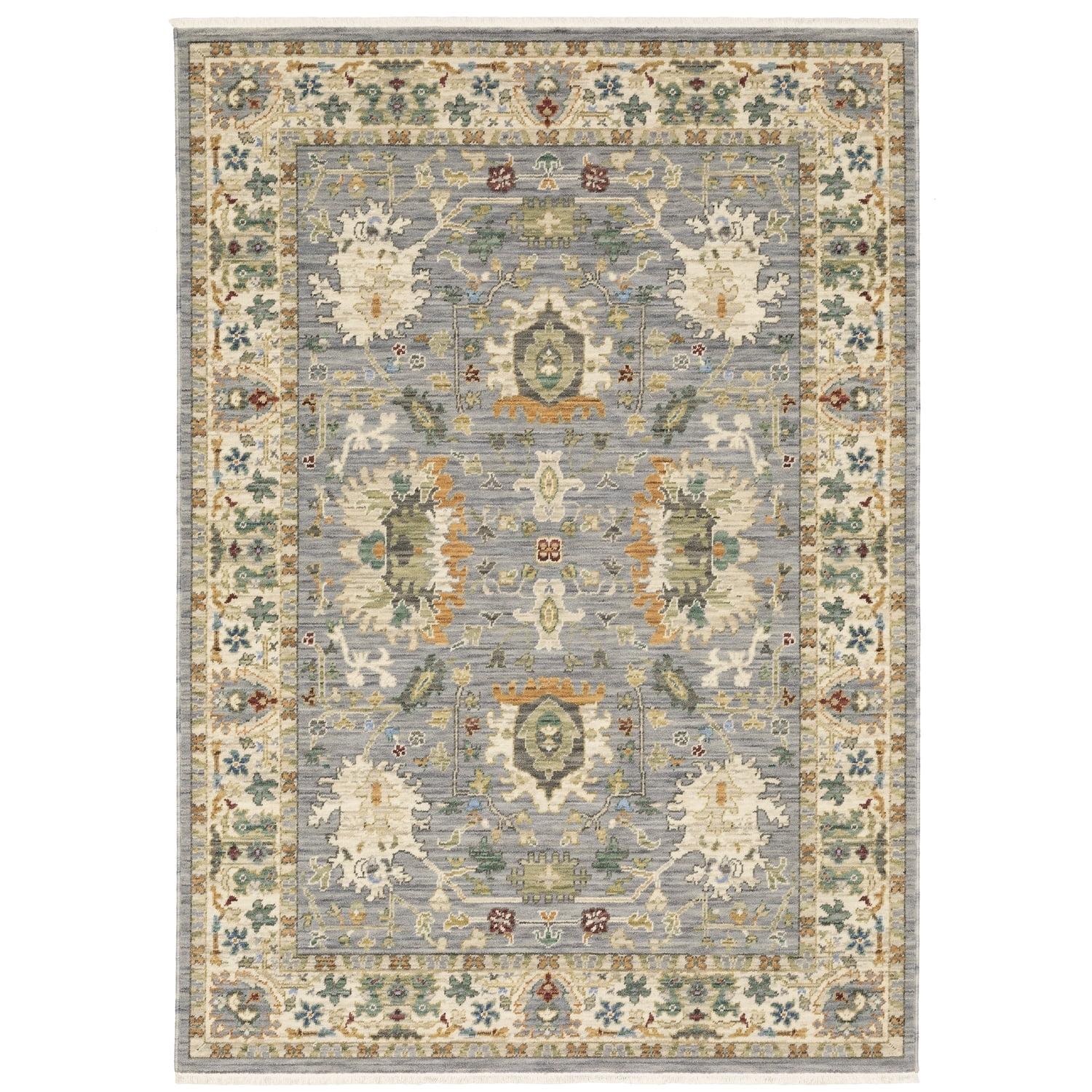 Oriental Weavers Lucca Wool Blend Area Rug - 2063L - 2' x 6' - in Grey/ Multi - Vintage Inspired, Wool Blend, Entryway, Hallway Runner Rug