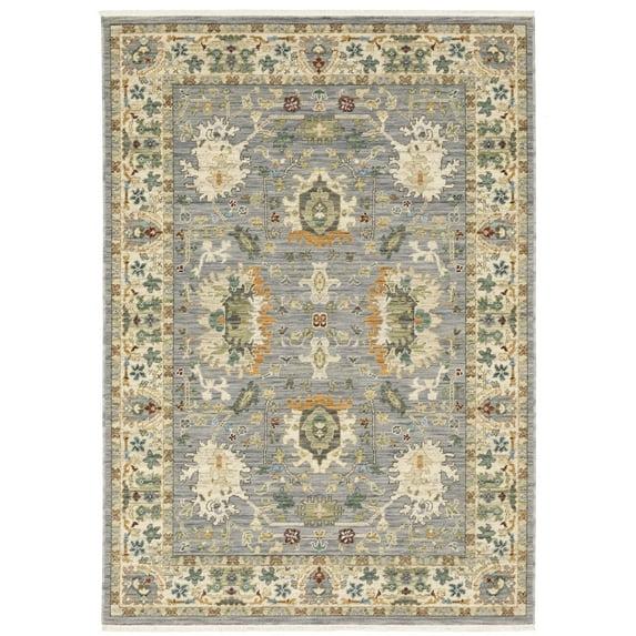Oriental Weavers Lucca Wool Blend Area Rug - 2063L - 2' x 6' - in Grey/ Multi - Vintage Inspired, Wool Blend, Entryway, Hallway Runner Rug
