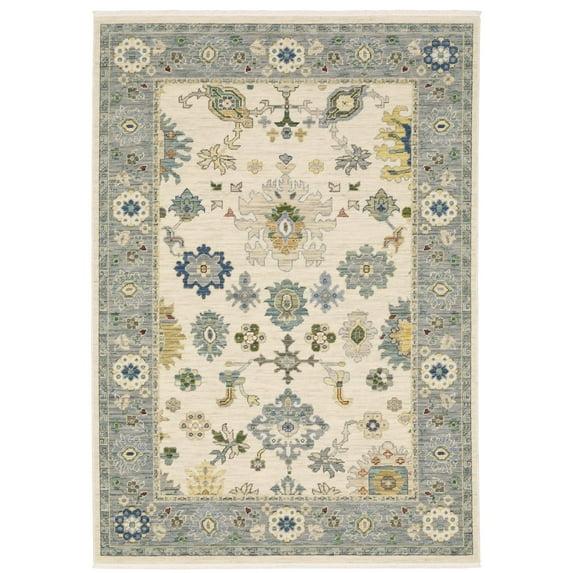 Oriental Weavers Lucca Traditional Rug 846H1 in Ivory Rectangle 1' 11" X 3'
