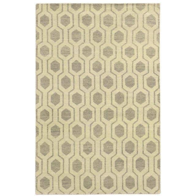 Maddox Geometric Hand-Knotted Wool Beige/Stone Area Rug