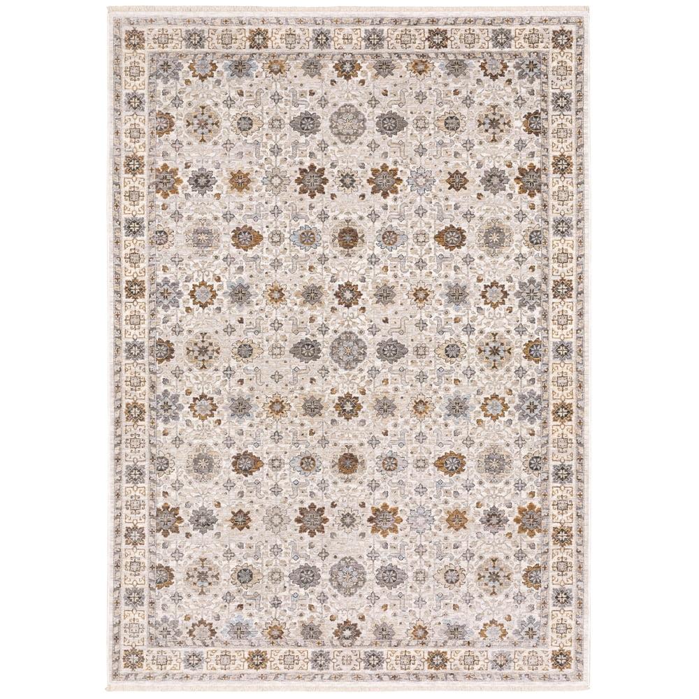 Ivory Floral Motif Hand-knotted Synthetic Area Rug 2' x 3'