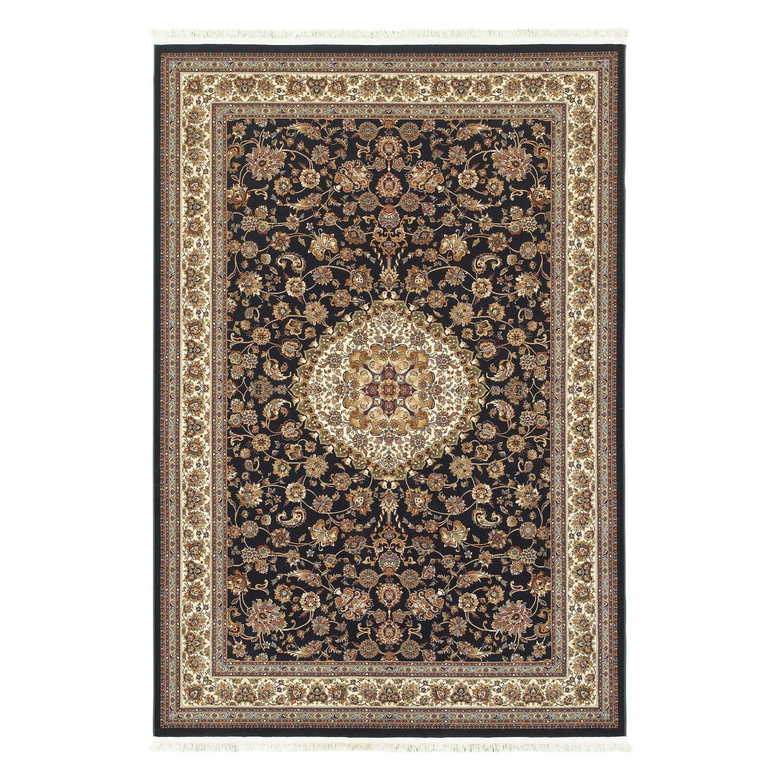 Masterpiece Black and Ivory Hand-knotted Synthetic Runner Rug