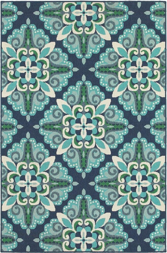 Oriental Weavers Meridian 6'7" x 9'6" Machine Woven Rug in Blue