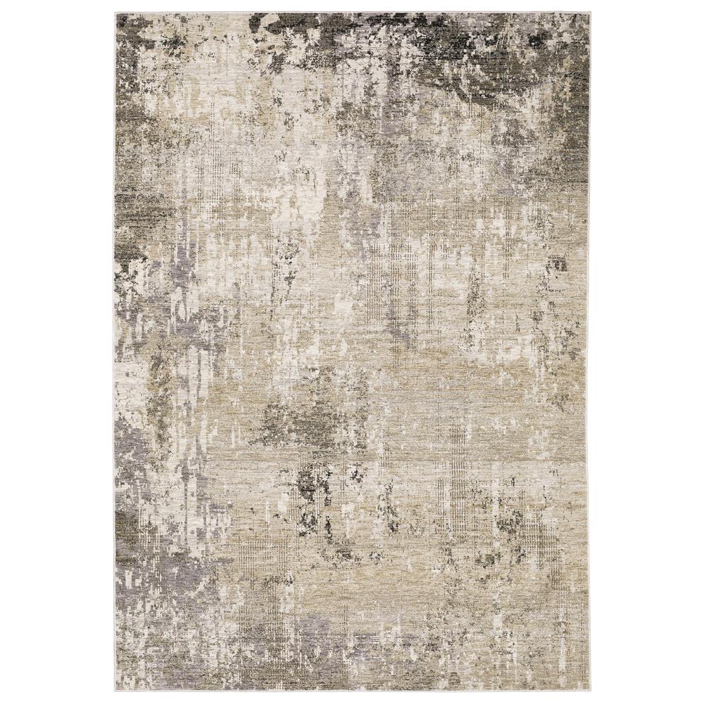 Nebulous Ivory Abstract 6'7" x 9'6" Synthetic Area Rug
