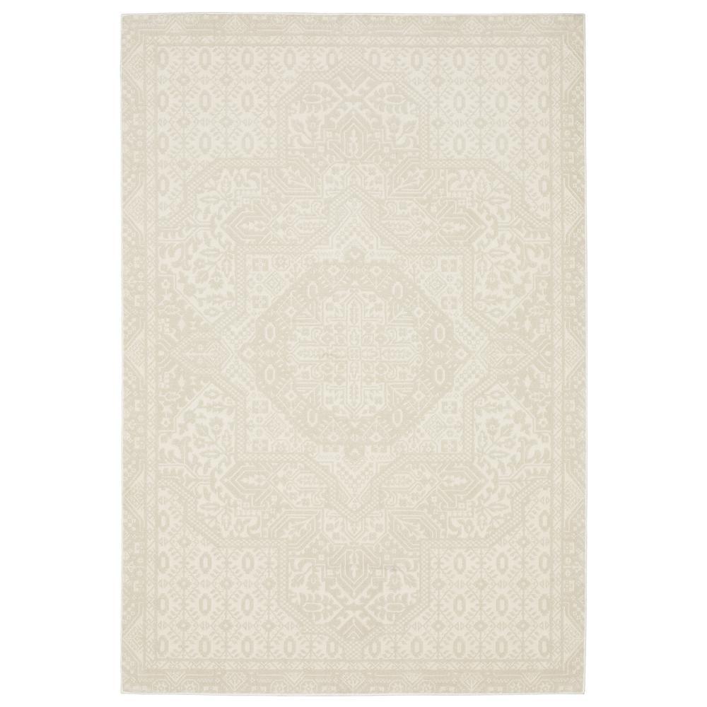 Ivory Geometric Synthetic 3'3" x 5' Area Rug