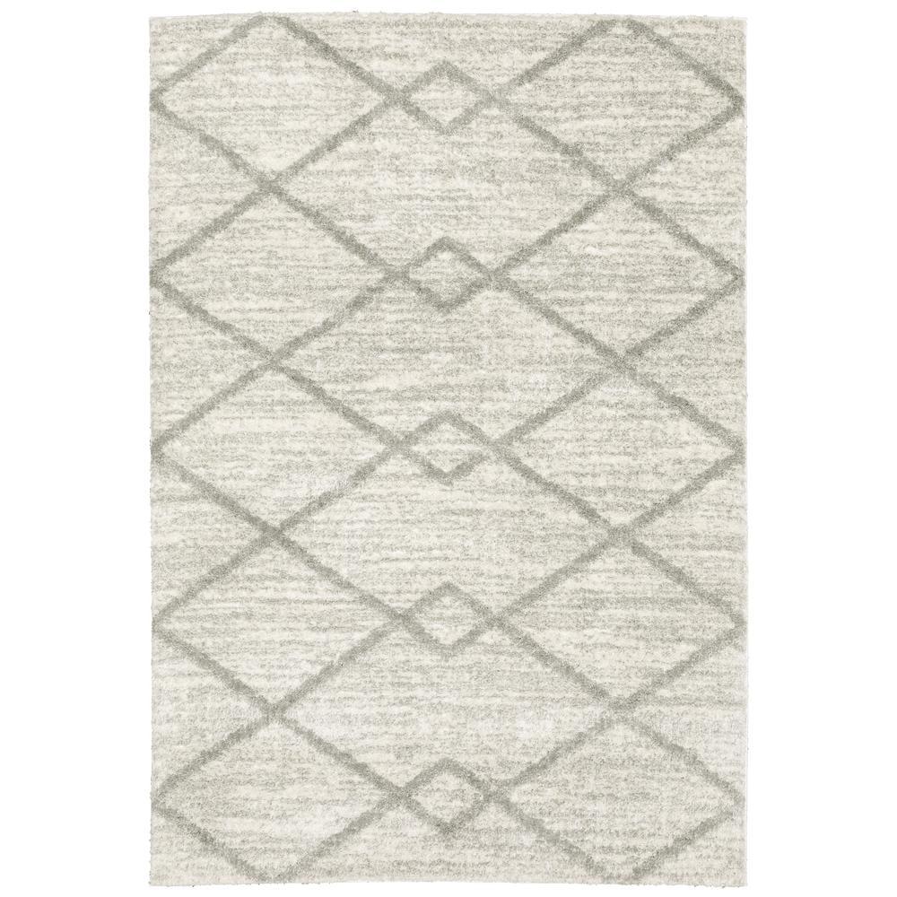 Ivory Geometric Bohemian 2' x 3' Polyester Area Rug