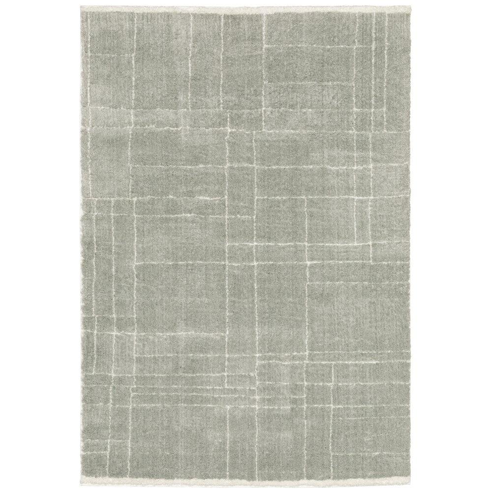 Grey and Ivory Hand-Knotted Wool Shag Rug 10' x 13'