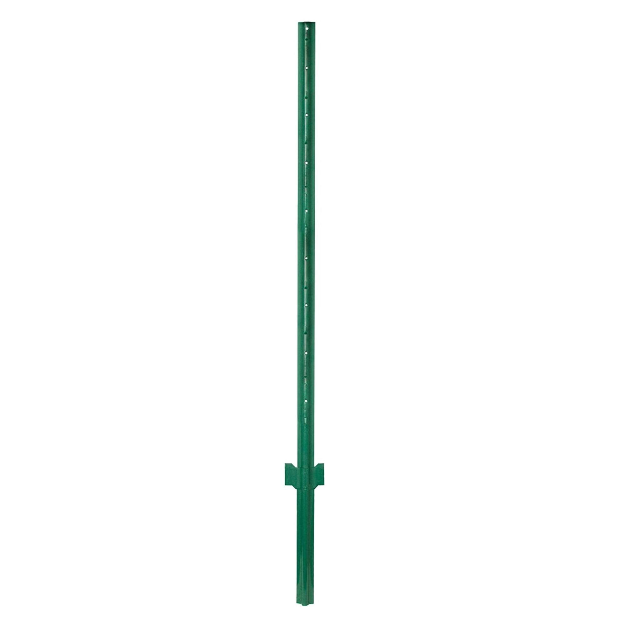 Green 3-Foot Powder-Coated Steel Fence Post