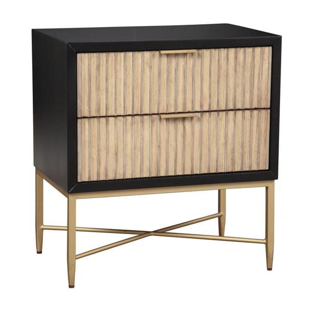 Origins by Alpine Larsen 2 Drawer Nightstand in Black