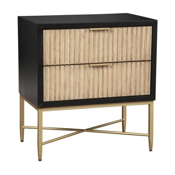 Origins by Alpine Larsen 2 Drawer Nightstand in Black