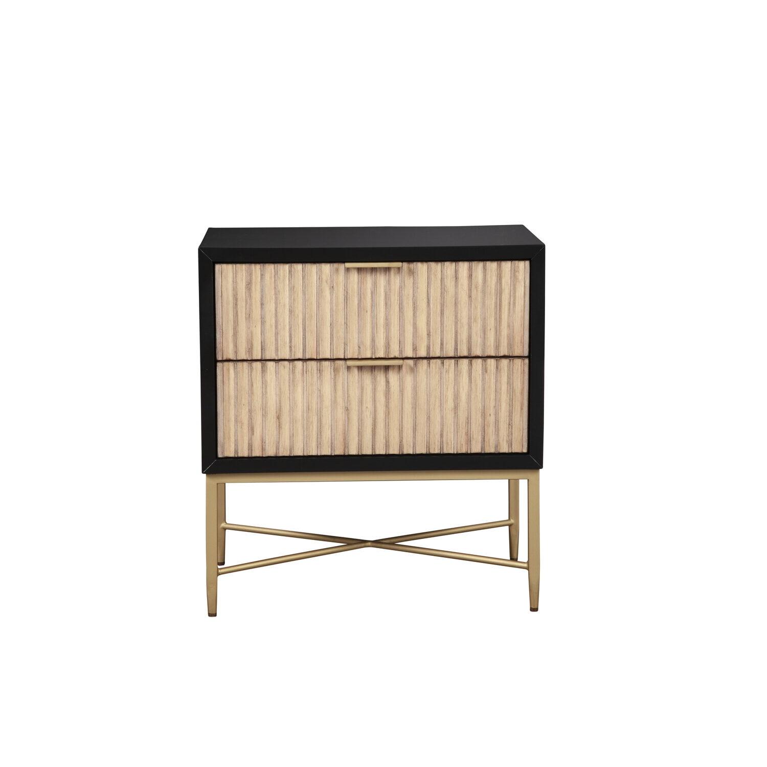 Origins by Alpine Larsen 2 Drawer Nightstand in Black